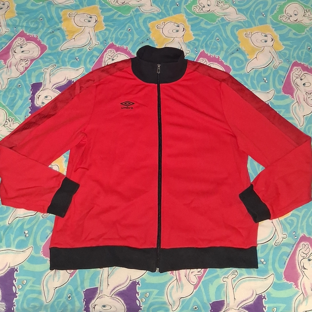 Umbro Red & Black Vintage Track Jacket Soccer